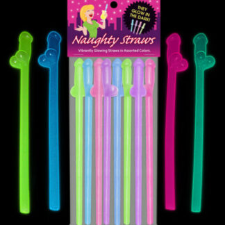 Bachelorette Party Glow In The Dark Naughty Straws 8 Pack