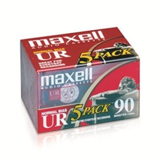 Maxell UR-90 5PK Normal Bias Audio Cassettes 90 Minute With Cases 5 Pack