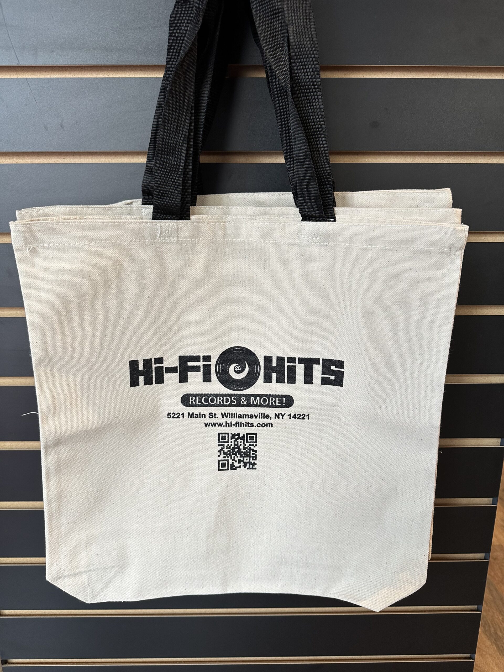 Hi-Fi Hits Canvas Tote Bag (15" W x 15 H" x 3" D)