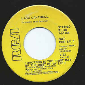 Lana Cantrell ‎– Tomorrow Is The First Day Of The Rest Of My Life