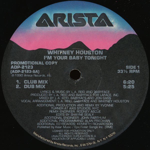 Whitney Houston – I'm Your Baby Tonight (Vinyl)