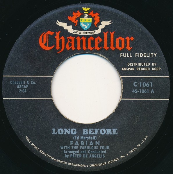 Fabian – Long Before / Kissin' And Twistin' (7" Vinyl)