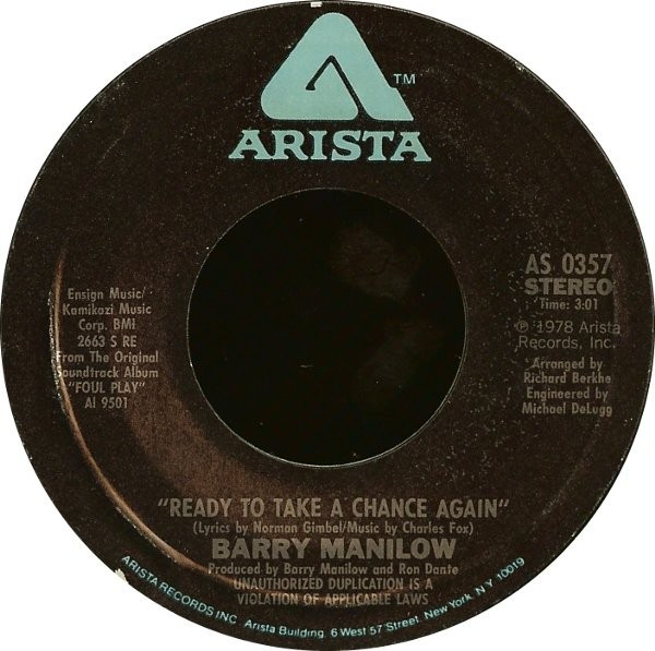 Barry Manilow – Ready To Take A Chance Again/Sweet Life (7" Vinyl)